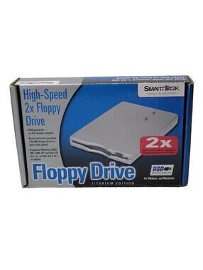 SmartDisk External USB Powered Floppy Disk Drive Titanium Edition Windows or Mac